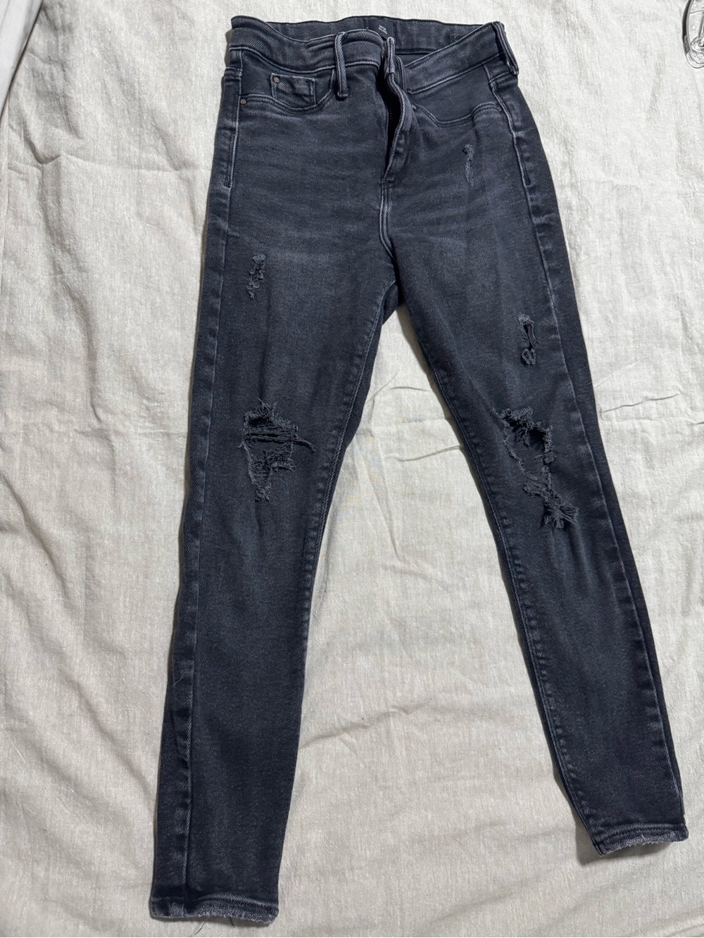 River Island Black Distressed Skinny Jeans